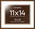 Homeforia 15x18 Brown Oak Diploma Frame, High-End Wood, 11x14 Mat, Glass by Homeforia