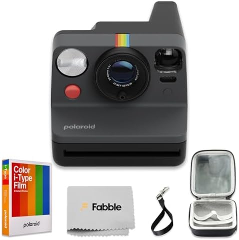 Polaroid Now Generation 3 I-Type Instant Camera (Black) Bundle with Color I-Type Film (8 Exposures), Hard Protective Case and Wrist Strap by Polaroid