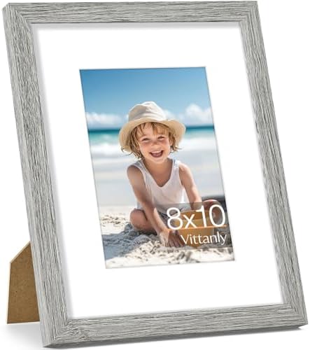 Vittanly 8x10 Picture Frame Made of Solid Wood for Wall or Tabletop, Grey by Vittanly