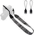 Camera Strap Canvas BlackWhite Shoulder Strap with Release Buckles by WANBY