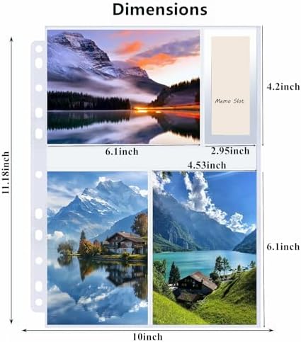 100 Pack Photo Sleeves Holds 600 4"x6" Photos, Clear Photo Page Protector for 3 Ring Binder, Double-Sided Photo Album Refill Pages Photo Pockets Photo Sleeves (4" X 6") - Image 5