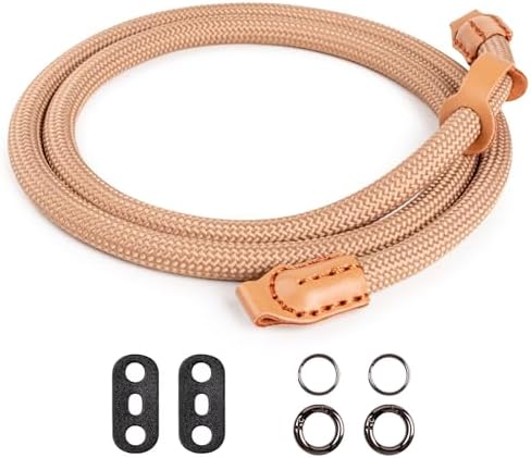 VOVMOEYA Nylon Braided Camera Rope Strap, Camera Neck Shoulder Strap with O-Ring for DSLR & Mirrorless Camera - Khaki - Image 3
