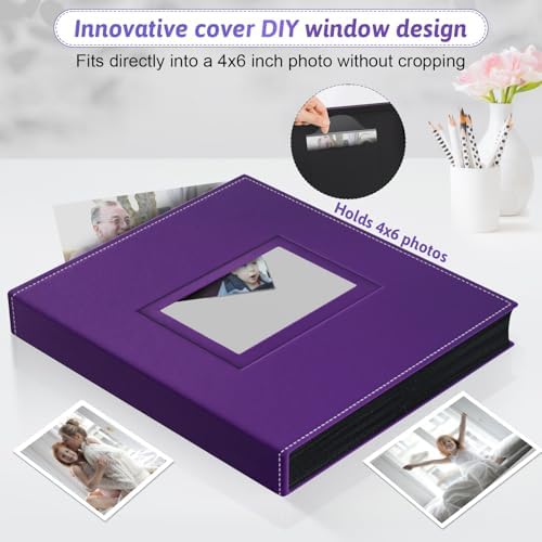 Popotop 4x6 Photo Album Holds 300 Pictures, Vegan Leather Hardcover - Image 2
