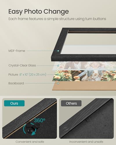 SONGMICS Collage Picture Frames, Set of 10, Glass - Image 4