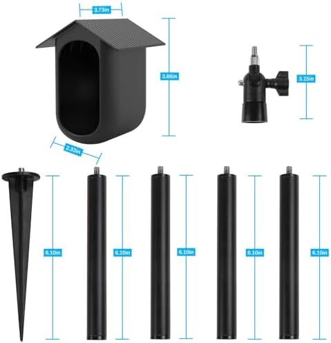 Security Camera Ground Stake and Weatherproof Silicone Skin Compatible with Arlo Essential XL Camera (2nd Gen) Suitable for Stake Into Soft Ground（Black） - Image 3