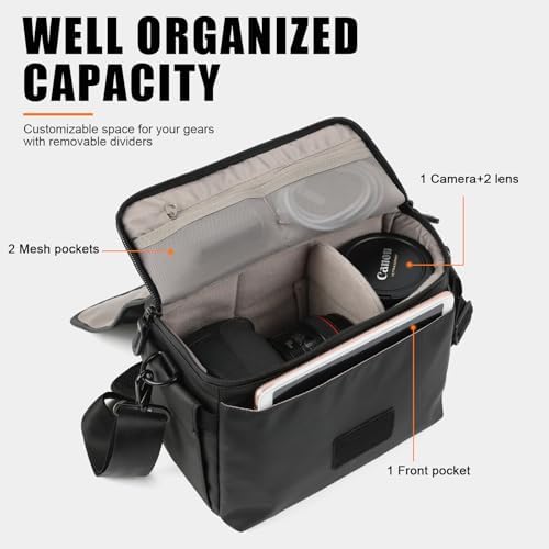 Besnfoto Camera Bag Small DSLR Camera Shoulder Bag for Photographer Waterproof Messenger Bag Crossbody Case Compatible with Canon Sony Nikon - Image 2