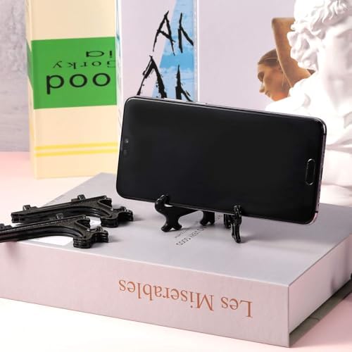Patelai 48 Pcs Mini Easel Stands 6 Inch Plastic Plate Stand Holder Display Picture Easel for Display Picture Frame Collectibles Desktop Weddings Party Home Decoration (Black) - Image 5