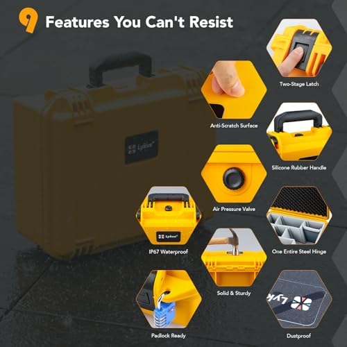 Lykus PVC1 Hard Case with Dividers for Cameras,Lenses,DJI Mavic/Air/Mini - Image 5