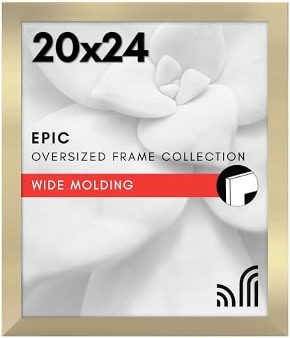 Americanflat 20x24 Poster Frame - Gold Engineered Wood with Polished Plexiglass - Wide Picture Frame for Vertical or Horizontal Wall Display - Epic Collection - Gold by Americanflat