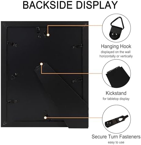 8x10 Picture Frame Set of 4 with Real Glass, Wall & Tabletop Display - Image 6