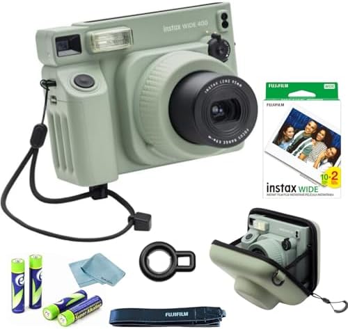 FujiFilm Instax Wide 400 Instant Camera Bundle - Includes Twin Pack Wide Frame Film, BluebirdSales Carrying Case, Cleaning Cloth, and 4 AA Batteries - Portable (Wide 400 Instant Camera) by FUJIFILM
