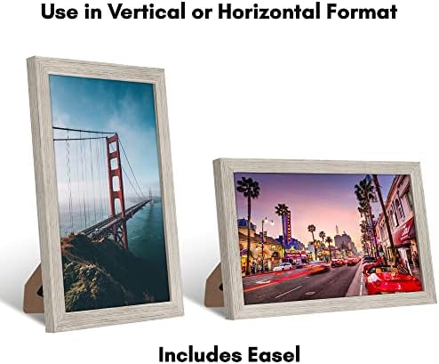 Americanflat 8x12 Picture Frame with Shatter-Resistant Glass - Signature Collection - Gallery-Style Frames Made of Engineered Wood - Photo Frame for Tabletop and Wall Display - Driftwood - Image 6