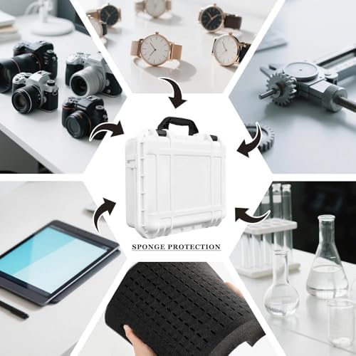 Relaxweex 8.5 x 6.5 x 3.7 Inch Hard Case, Grid Shell, White - Image 7