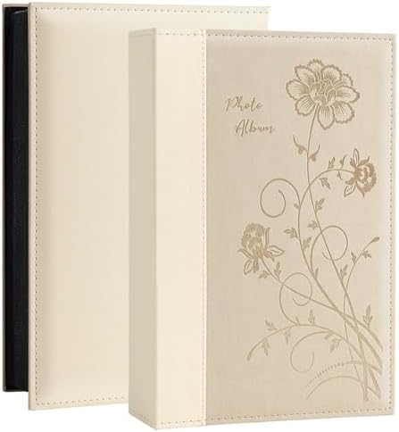 Artmag Photo Album 4x6 300 Photos, Extra Large Capacity Leather Cover Wedding Family Photo Albums Holds 300 Horizontal 4x6 Photos(Beige) by Artmag