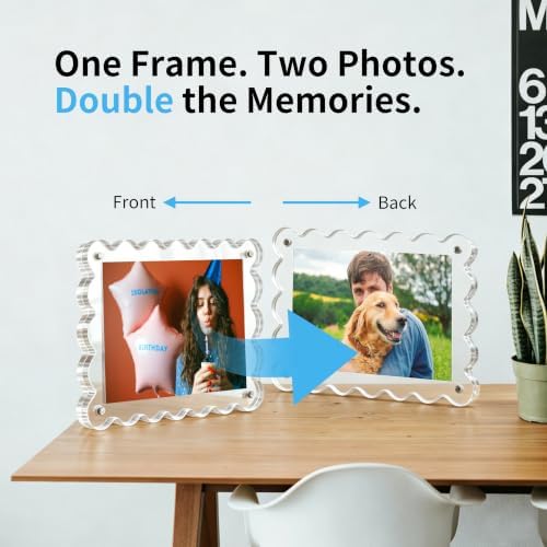 3Pack 4x6 Inch Scalloped Acrylic Picture Magnetic Frames - Image 5