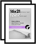 Americanflat 16x21 Poster Frame 2-Pack - Matted to 12x17 - Black by Americanflat