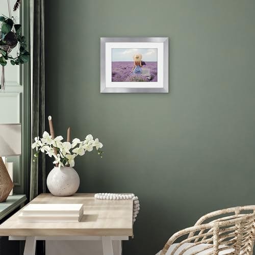Americanflat 11x14 Picture Frame - Matted to 8x11 - Silver - Image 6