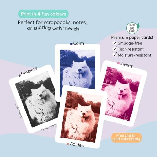 kiimento Instant Print Digital Camera, Ink-Free Thermal Printing with 4 Color-Themed Paper Options, 2.4” HD Screen, Selfie Lens, 48MP Photo, 1080p Video, 32GB Memory Card – Model P2 (Sky Blue) - Image 3
