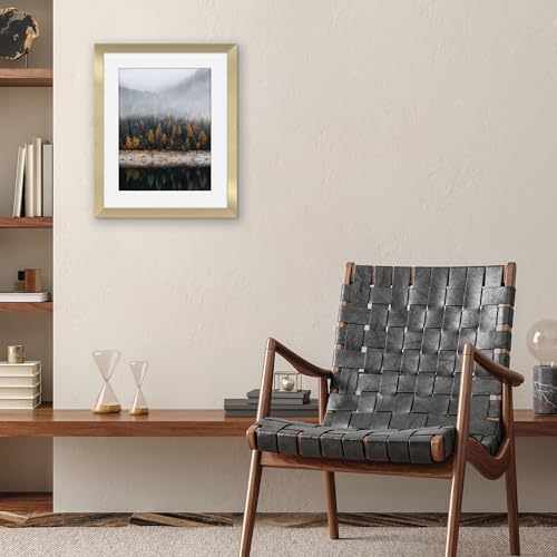 Americanflat 16x20 Poster Frame - Matted to 12x16 - Engineered Wood - Gold - Image 4