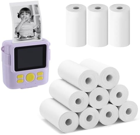 12 Roll 1''×2.2'' Kids Camera Paper Roll Refill for Kid Camera Instant Print by Biubee