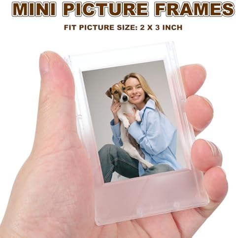 uxcell 8pcs Mini Picture Frames, 2.4 x 3.6 Inch Rectangular Film Photo Frame, Small Instant Film Photo Frame Holder for Tabletop Picture Display, Matte Clear - Image 3