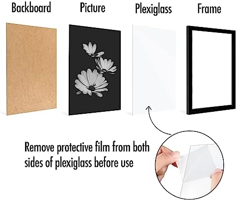 Americanflat 11x14 Picture Frame 5-Pack - Slim Molding - Black - Image 6