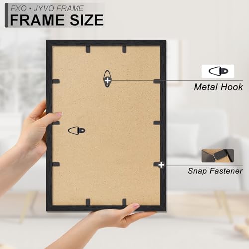 Fxojyvo 12x14 Picture Frame Set of 3 Black Engineered Wood Wall Hanging - Image 6