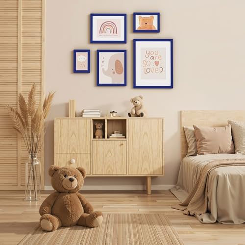 Vittanly 5x7 Picture Frame Made of Solid Wood for Wall or Tabletop, Royal Blue - Image 6