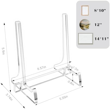 5.9 inch Clear Acrylic Easel,Decorative Plate Stands for Display - Image 3