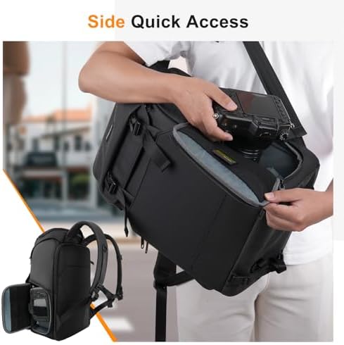 MOSISO Camera Backpack, DSLR/SLR/Mirrorless Camera Bag with Top Flap Pocket - Image 3