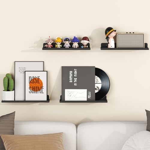 Lifewit Acrylic Floating Shelves for Wall 14" Black, 8 Pack - Image 2