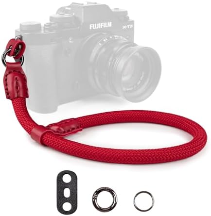VOVMOEYA Rope Camera Wrist Strap,Camera Hand Strap Compatible with A6400 A6000 A7 IV,for Fujifilm X100V for Nikon Zf Z30 for Canon EOS R6 R7 R8 R10 Camera Wrist Straps for dslr - Red by VOVMOEYA