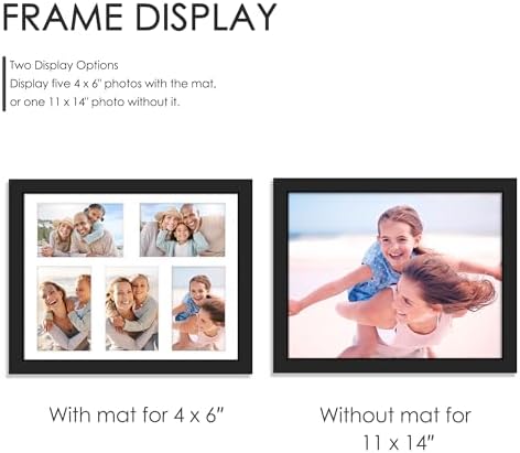 DUENPY 4 Pack 11x14 Collage Frame For 5 4x6 Photos Black - Image 4