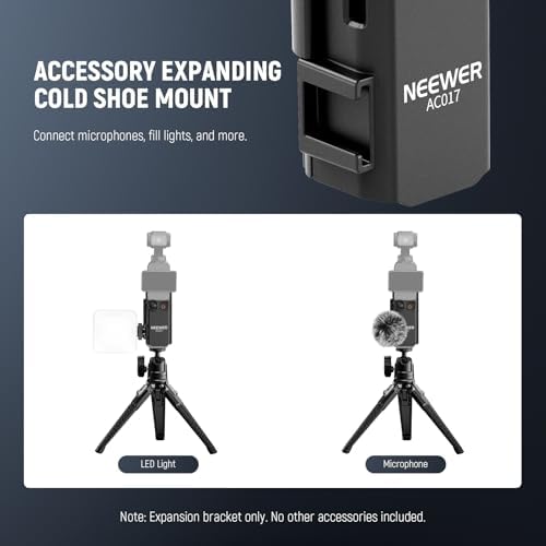 NEEWER BASICS Pocket 3 Extension Mount Adapter Compatible with DJI Osmo Pocket 3 Accessories, Protective Cage Bracket Mic Holder Clamp Stand with Cold Shoe for Tripod Vlog Video Recording, AC017 - Image 5