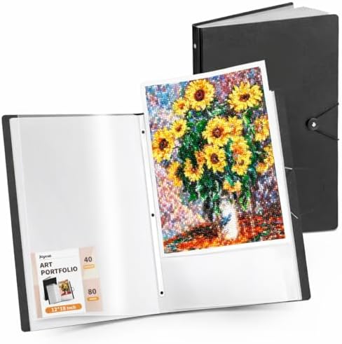 JoyCat 12 x 18 Art Portfolio Binder, 40 Pockets Display 80 Pages, Black by JOYCAT