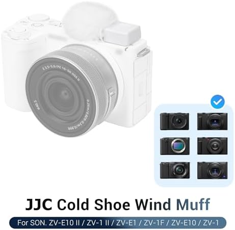 JJC Cold Shoe Wind Muff for Sony ZV-E10 II ZVE10 ZV-1F ZV-1 II ZV-E1, White - Image 2
