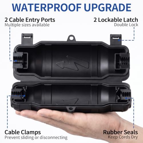6 Pack Outdoor Extension Cord Safety Cover, Waterproof, Black - Image 4