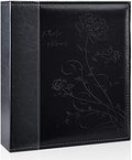 Photo Album 8x10 Clear Pages Pockets Leathe Cover Slip Slide in Photo Album Holds 100 Vertical 8x10 Photos Picture Book for Wedding Family (Black) by Miaikoe