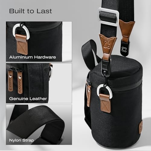 C Coiro Premium Camera Lens Case with Quick Release Strap, Water Resistant Protective Lens Pouch for DSLR Camera, 2 Size L and M, Compatible for Canon, Nikon, Sony, Pentax, Olympus - Image 6