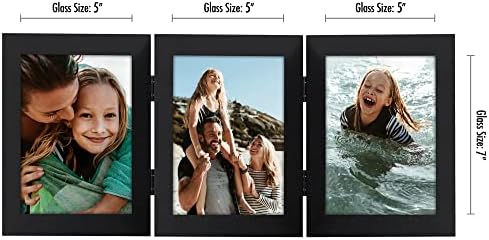 Americanflat 5x7 Hinged Triple Picture Frame - Engineered Wood - Black - Image 2