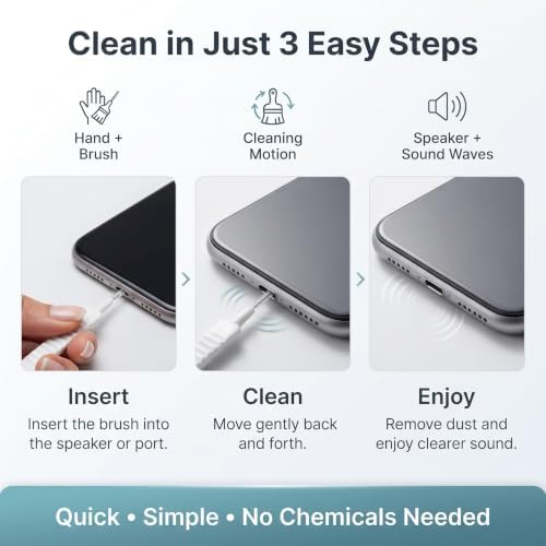 Phone Port Cleaner - 10 Pack Phone Charge Port Cleaning Tool Kit, Cell-Phone Charging Port-Cleaning Kit, Charging Port-Cleaner, Anti-Clogging Mini Brushes for Clean Mobile Speaker, Tablet, Camera - Image 5