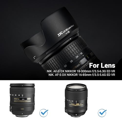 JJC HB-39 Lens Hood Reversible Lens Shade Cover for Nikon AF-S DX NIKKOR 16-85mm f/3.5-5.6G ED VR and AF-S DX NIKKOR 18-300mm f/3.5-6.3G ED VR Lens, Replace Nikon HB-39 Hood - Image 2