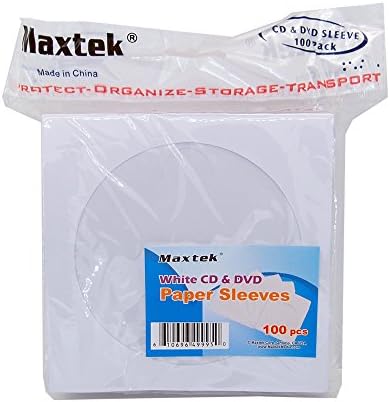 100 Pack Maxtek Premium Thick White Paper CD DVD Sleeves Envelope with Window Cut Out and Flap, 100g - Image 3