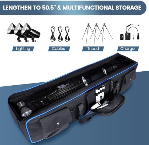 YOREPEK 50.5" Heavy Tripod Carrying Case Bag with 2 Padding Protective Pads - Image 3