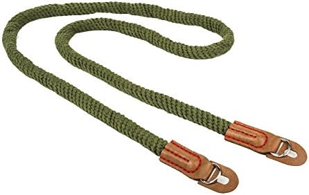 Vintage Handmade Cotton Leather Camera Neck Strap for Leica Nikon Fuji Pentax Canon Panasonic Sony Long Army Green - Image 4