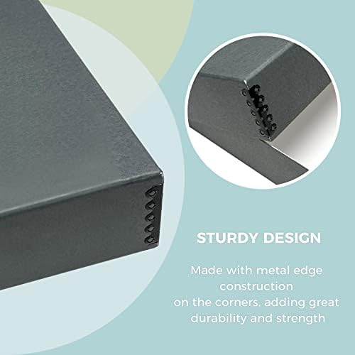 Golden State Art, Archival Storage Box, Gray, 9.75x12.75x3 Inch, Pack of 2 - Image 4