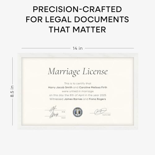 Homeforia 8.5x14 Black Oak Marriage License Frame, High-End Wood, Glass - Image 5