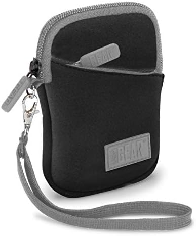 USA Gear Digital Camera Case, Small Camera Pouch Fits Nikon Coolpix AW100, A900, S7000, S6900, S8200, A10, S4300, W300, Compact Neoprene Sleeve, Belt Loop, Wrist Strap, SD Card Pocket (Black) by USAGEAR
