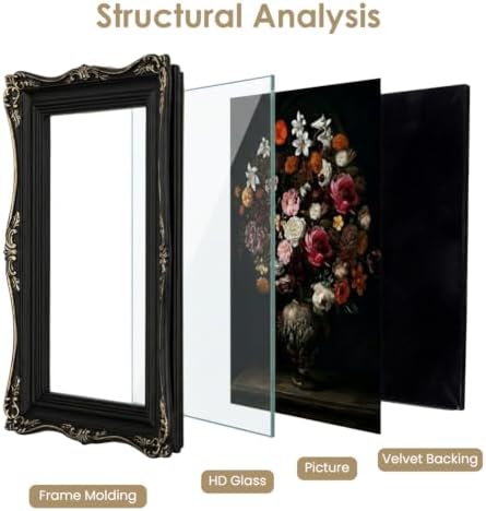 Black Vintage Picture Frame 4x6, Antique Ornate Photo Frame Décor - Image 4