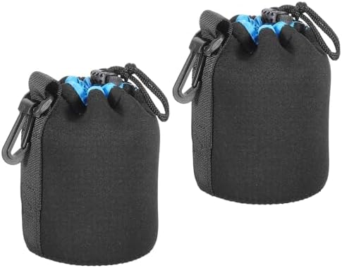 PATIKIL Camera Lens Bag 3.3" ID x 5.5" H Drawstring Lens Pouch 2Pcs by PATIKIL